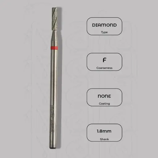 [8005227] Diamantová fréza válec Ø1.8 mm - chladicí drážky, jemná zrnitost