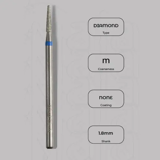 [8000342] Diamantová fréza kužel kulatý Ø1.8 mm - střední zrnitost