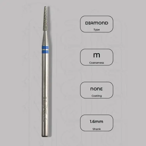 [8003341] Diamantová fréza kužel kulatý Ø1.6 mm - diamantový řez, střední zrnitost