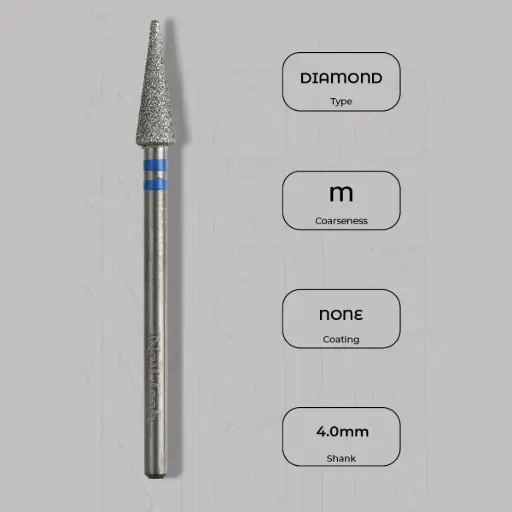 [8003349] Diamantová fréza pupen Ø4.0 mm - diamantový řez, střední zrnitost