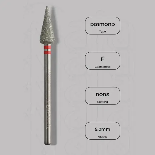[8005253] Diamantová fréza pupen Ø5.0 mm - diamantový řez, jemná zrnitost