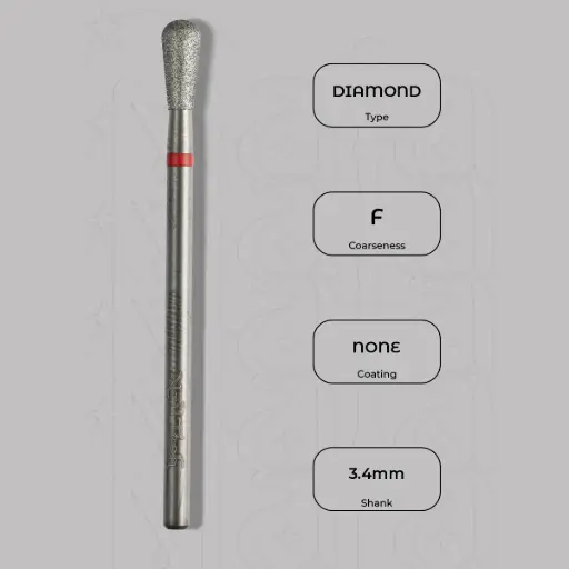 [8000267] Diamantová fréza hruška Ø3.4 mm - jemná zrnitost