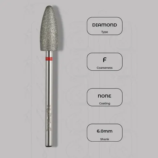 [8002215] Diamantová fréza kužel kulatý Ø6.0 mm - jemná zrnitost