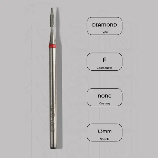[8001234] Diamantová fréza pětiúhelník Ø1.3 mm - jemná zrnitost