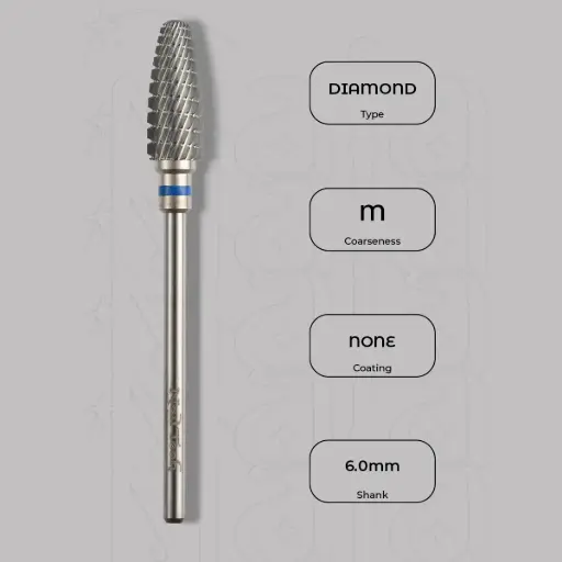 [1500258] Karbidová fréza plamínek na pedikúru Ø6.0 mm - střední zrnitost