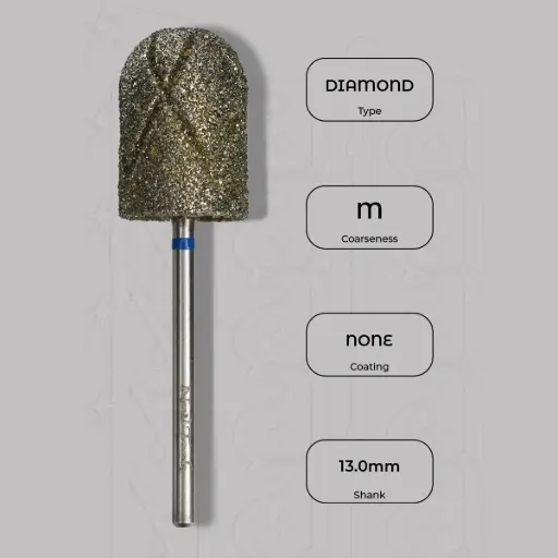 [A029002] Diamantová fréza na pedikúru Ø13.0 mm - střední zrnitost