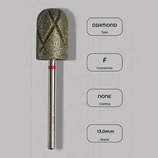 [A029003] Diamantová fréza na pedikúru Ø13.0 mm - jemná zrnitost
