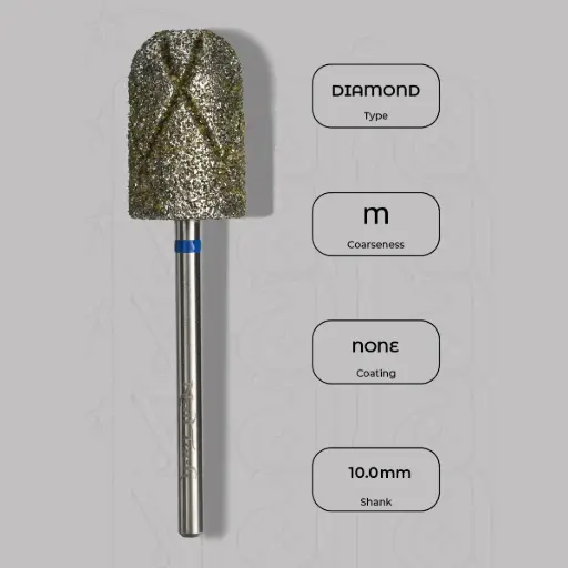 [A029012] Diamantová fréza na pedikúru Ø10.0 mm - střední zrnitost