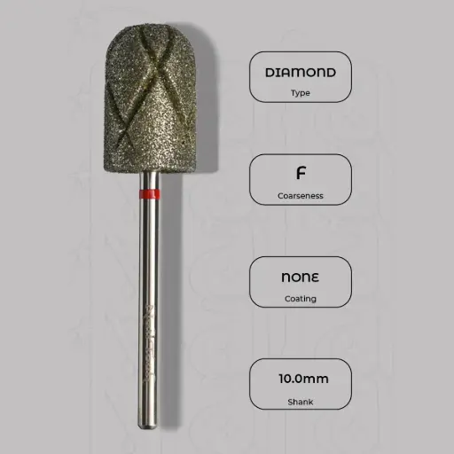 [A029013] Diamantová fréza na pedikúru Ø10.0 mm - jemná zrnitost